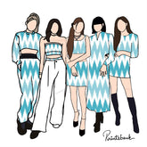 Teal Blue Zigzag Ikat Digital Printed Fabric Material